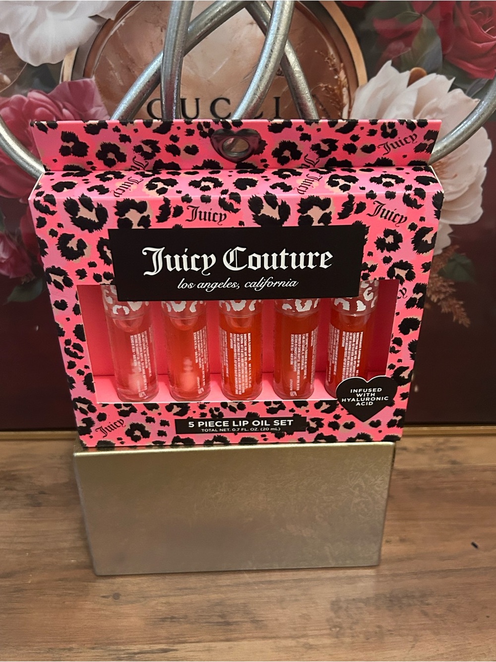 Juicy Couture Pink Leopard 5-Piece Lip Oil Set